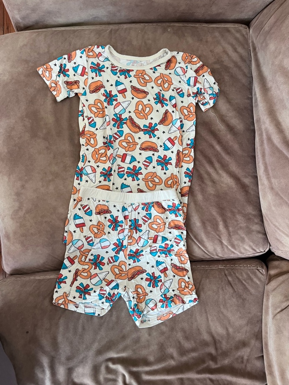 Little One Shop Short Sleeve Pajama Set Americana Print